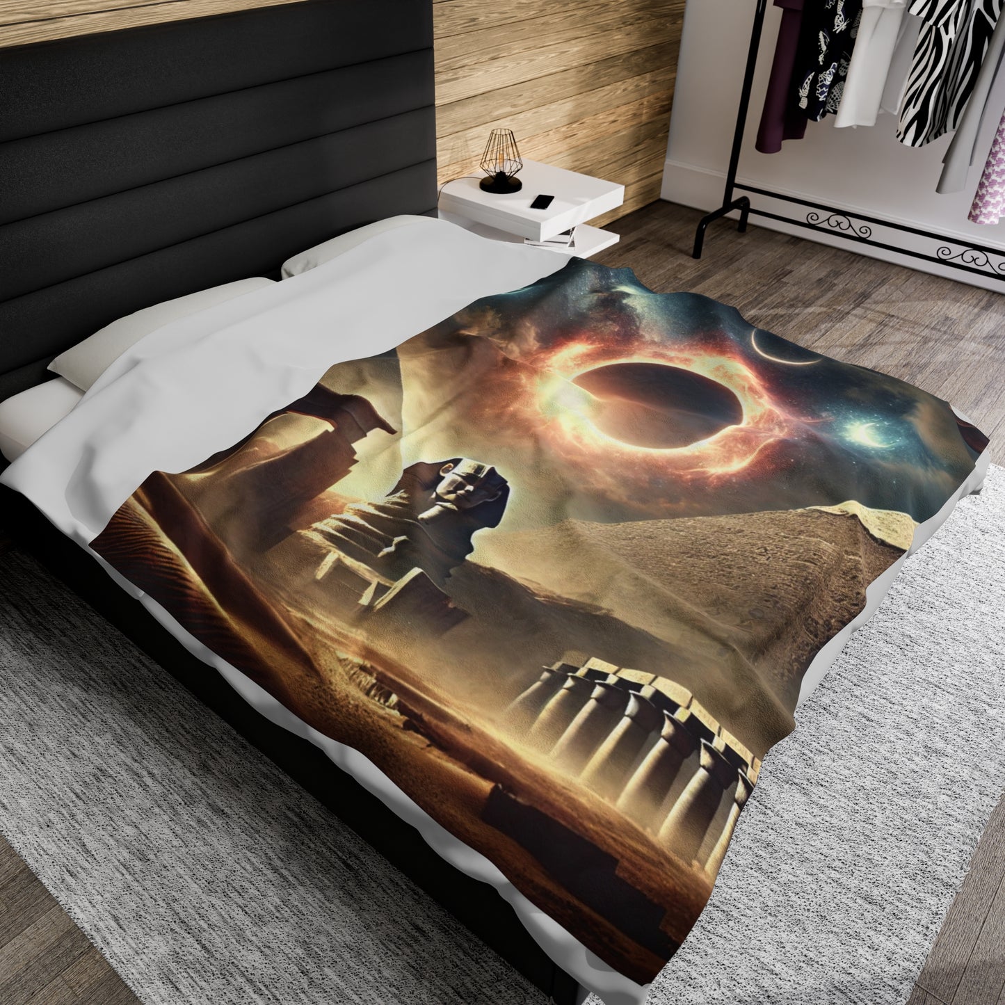 Velveteen Plush Blanket Eclipse Egypt