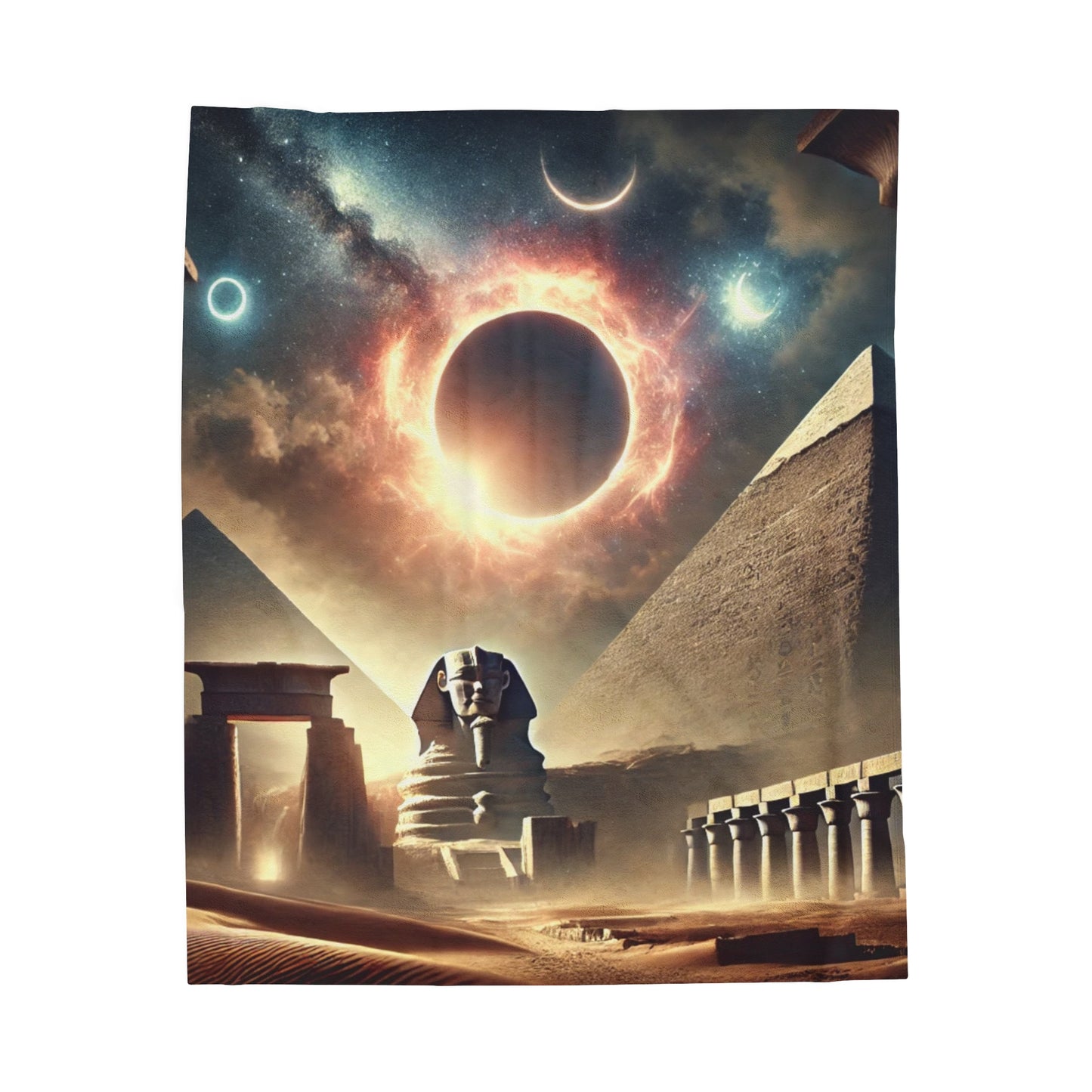 Velveteen Plush Blanket Eclipse Egypt