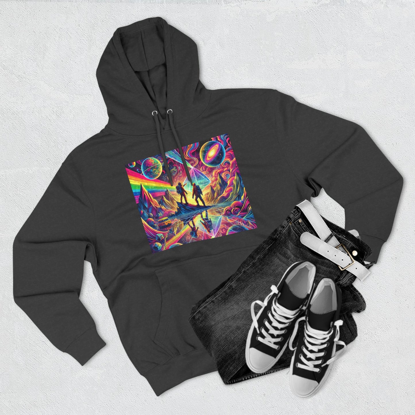 Three-Panel Fleece Trippy Hoodie
