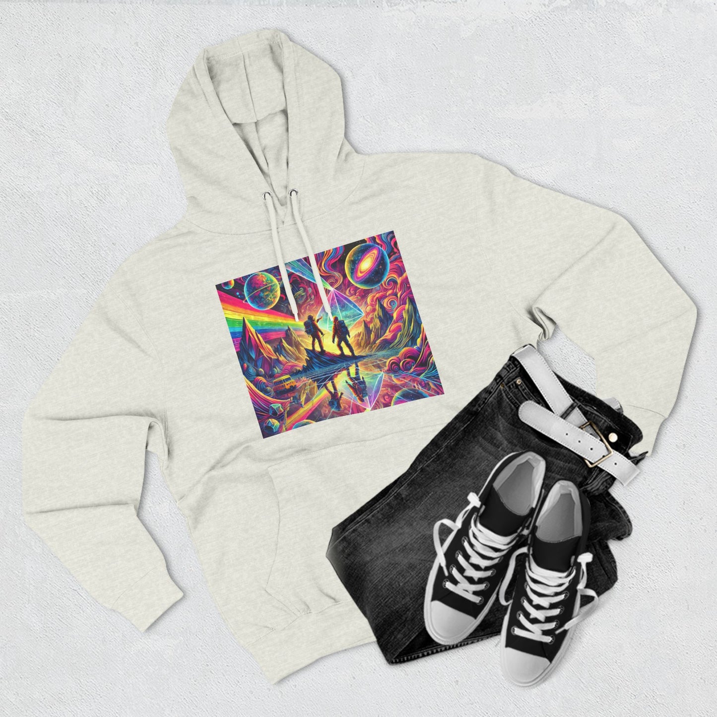 Three-Panel Fleece Trippy Hoodie