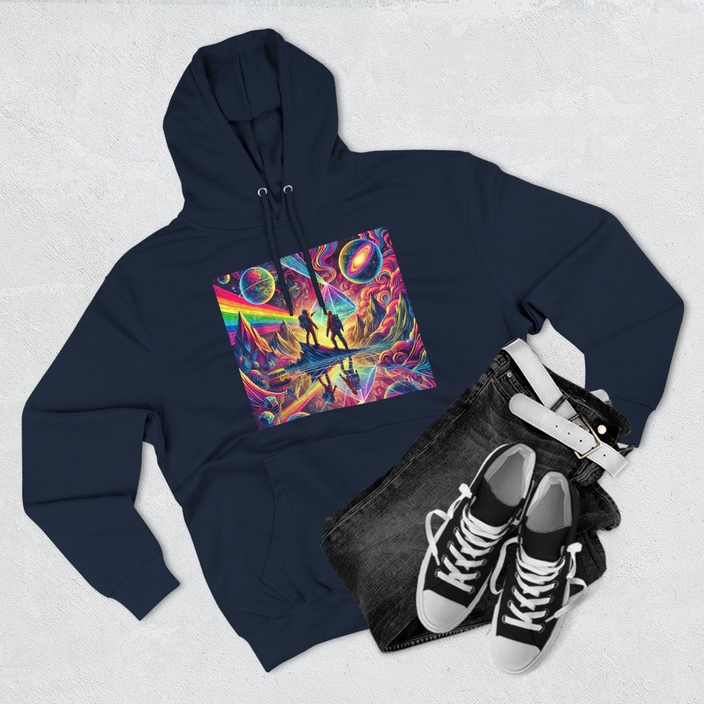 Three-Panel Fleece Trippy Hoodie