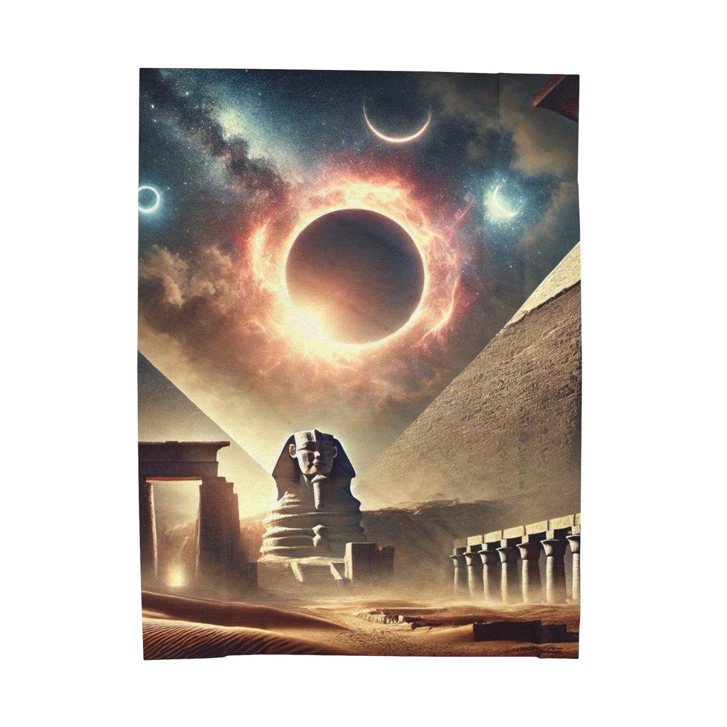 Velveteen Plush Blanket Eclipse Egypt